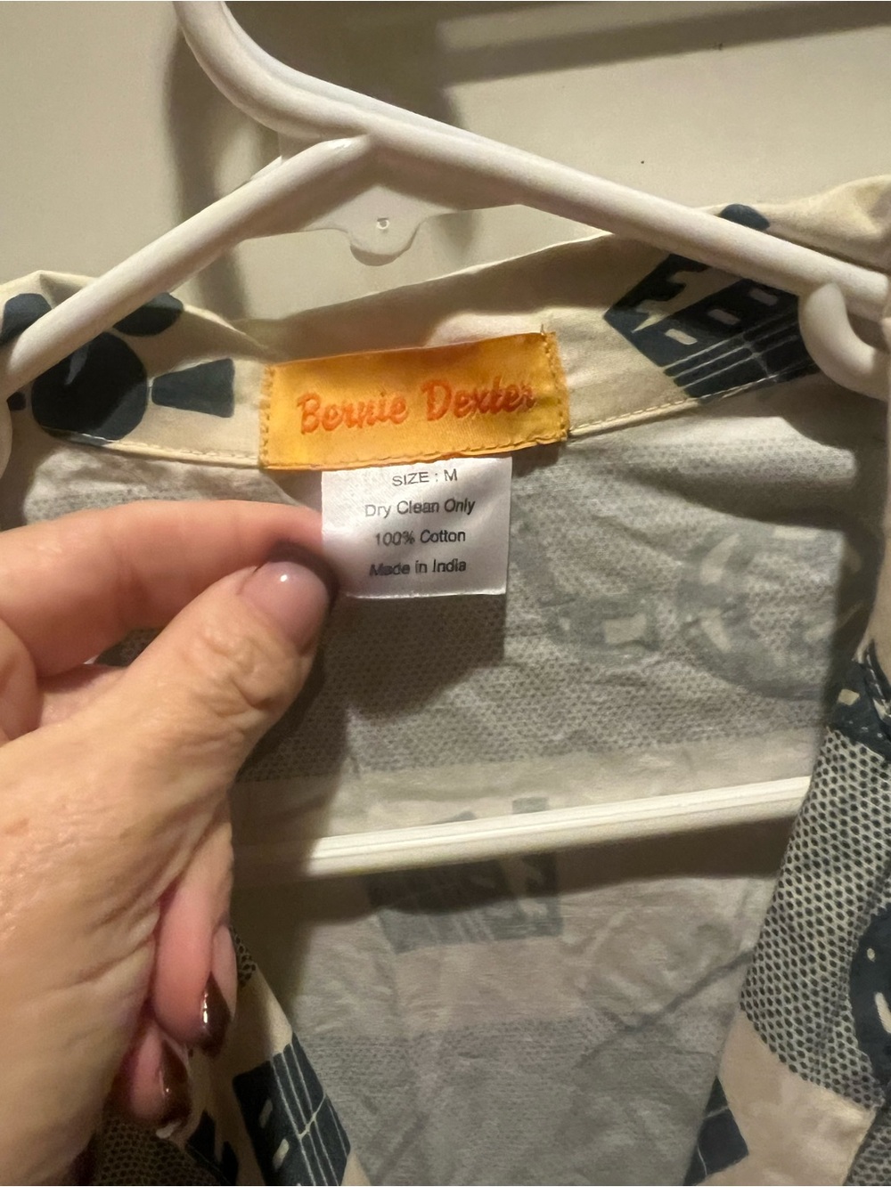 Bernie Dexter Off White/Navy Movie Print